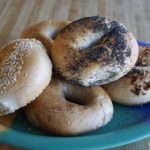 Assortment of bagels at Bagelmania deli in Las Vegas.